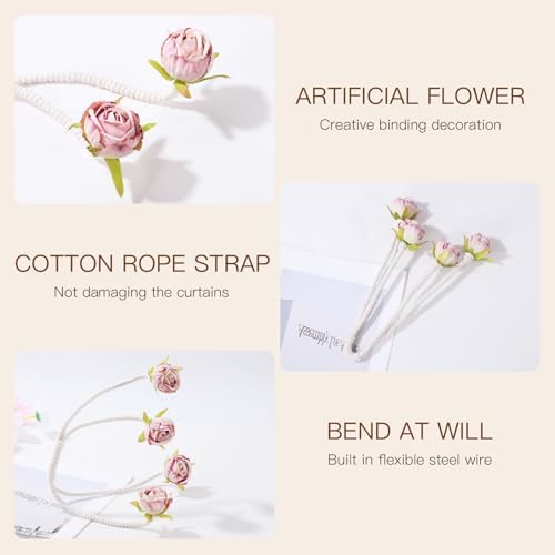 Decorative Pink Rose Curtain Tieback - Image 5