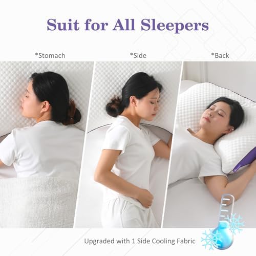 HOMELAB Cooling Adjustable Crescent Memory Foam Pillow, King 20x34, 1 Pack - Image 4