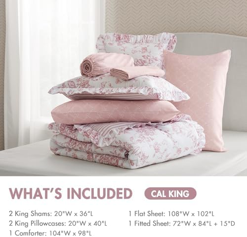 Madison Park Essentials Pink Floral Comforter Set - Image 6