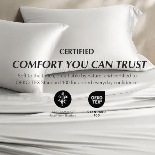 EverGrace 100% Rayon from Bamboo Sheet Set, King Size, Frost Gray - Image 5