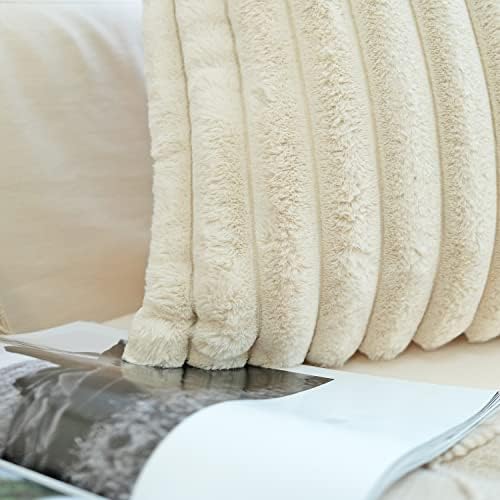 JOJUSIS Faux Fur Plush Throw Pillow Covers, 22 x 22-Inch - Image 5