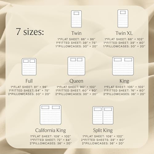 Split King Sheets for Adjustable Bed, Soft Deep Pocket Bed Sheets Set - Image 4