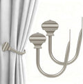 2 Pack Antique Silver Curtain Holdbacks, Drapery Tiebacks by USFOOK
