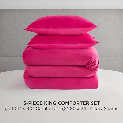 Juicy Couture Hot Pink Velour King Comforter Set - Image 2