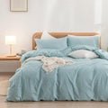 BESTOUCH Cotton Solid Duvet Cover Set Hushed Green Oversized Full by BESTOUCH
