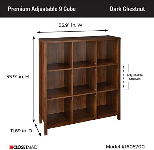ClosetMaid 16057 Premium Adjustable 9-Cube Organizer, Dark Chestnut - Image 3