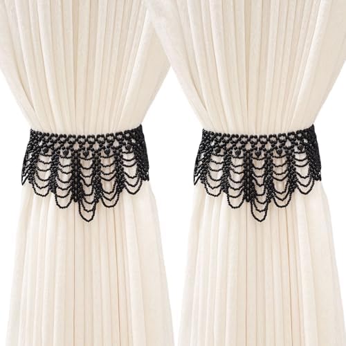2 Pack Magnetic Curtain Tiebacks, Baroque Style Curtains Holdbacks by Ybenlld