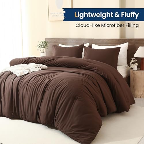 Paxrac Earthy Brown Comforter Queen Size, Neutral 3 Pieces Comforter Set - Image 3