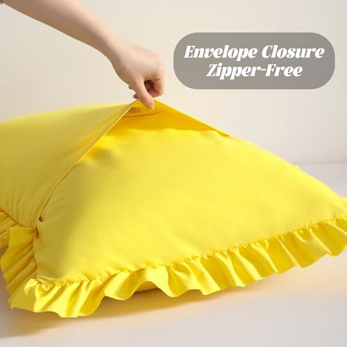 BEDSUM Queen Ruffled Pillow Shams - Image 5