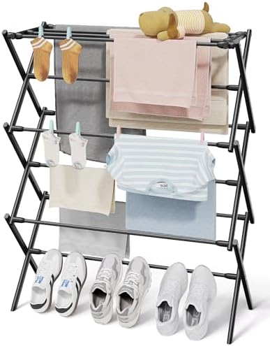 Foldable 3-Tier Clothes Drying Rack 37.4" H by Sakugi