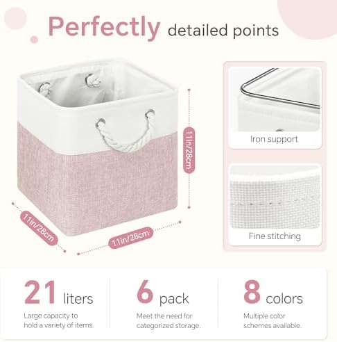 11 inch Cube Storage Bin with Handles 6 Pack - Image 5