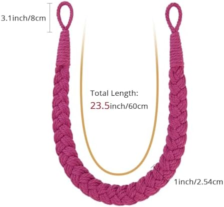 NICEEC 2 Pack Natural Cotton Rope Curtain Tiebacks Elegant Boho Style - Image 3