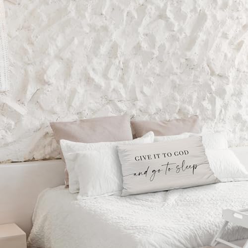 Knibeo Give It to God and Go to Sleep, Decorative Corduroy Pillows Cover - Image 5