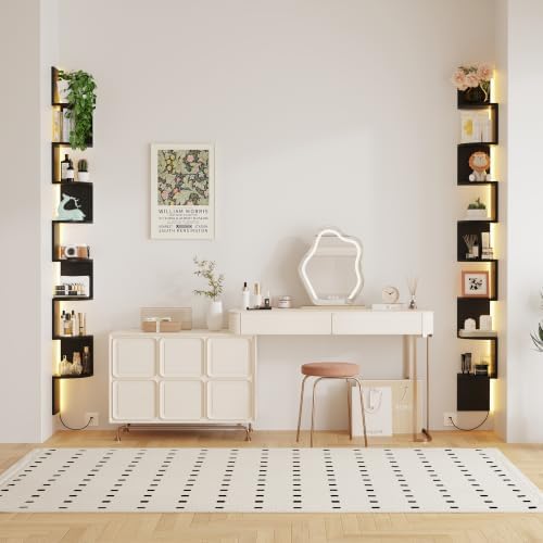 8 Tier Corner Shelf with LED Light, 75 Inch Floating - Image 4