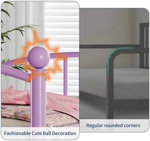 GarveeLife Twin Size Metal Daybed Frame, Heavy-Duty Steel Slat Support - Image 5