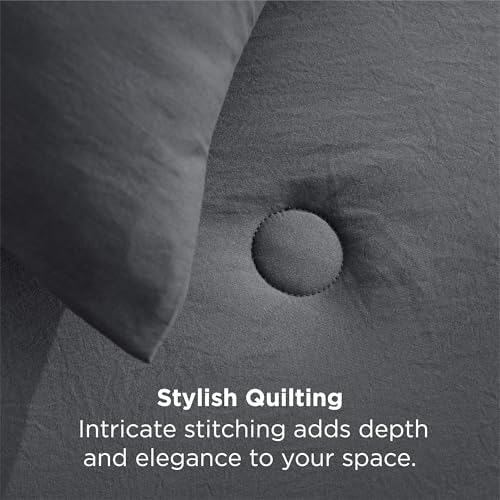 Bedsure Queen Comforter Set Grey, Soft Prewashed Down Alternative - Image 4