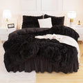 Andency California King Comforter Set Black, Fluffy Faux Fur Warm Bed Set by Andency