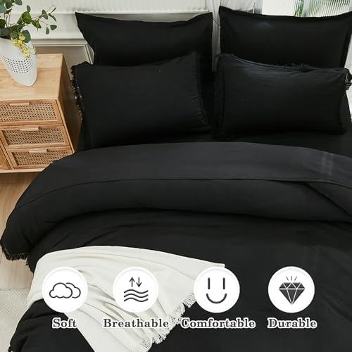 Andency Queen Comforter Set, 7 Pieces Black Bedding - Image 5