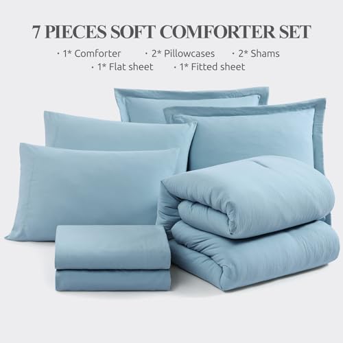 Full Size Comforter Sets-7 Pieces Ultra Soft Bed in a Bag Full Bedding Sets - Image 7