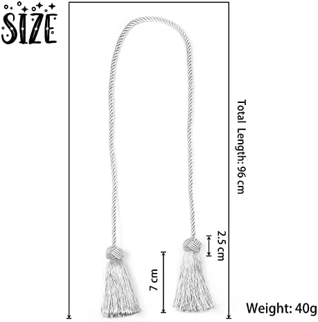 BEL AVENIR 2 Pack Handmade Rope Tassel Curtain Tiebacks - Image 2