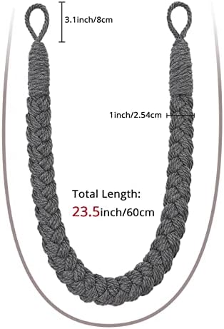 NICEEC 4 Pack Natural Cotton Rope Curtain Tiebacks Elegant Boho Style - Image 3