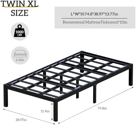 Bamboo Bed Frame Classic 12-Inch Solid Platform Bed - Image 2