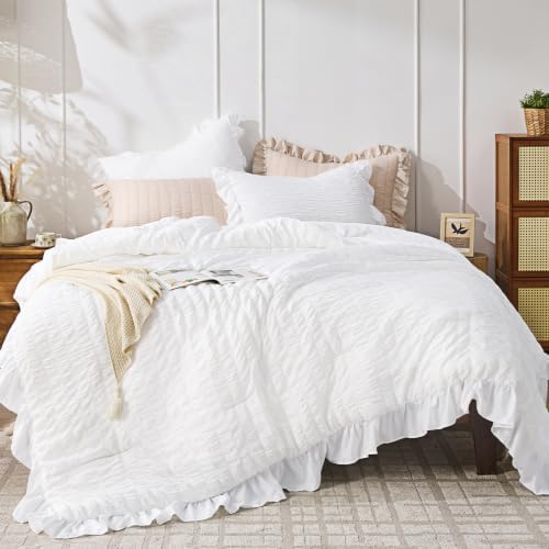 JOLLYVOGUE Bright White Twin/Twin XL Comforter Set by JOLLYVOGUE