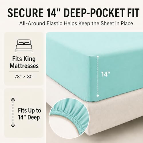 CozyLux King Size Comforter Set Spa Blue - Image 5