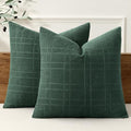 MIULEE Linen Plaid Pillow Covers Christmas Decorative 20x20 Dark Green by MIULEE