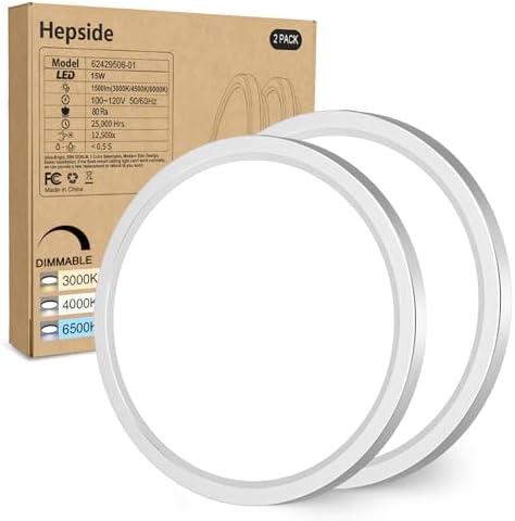 hepside 2Pack Dimmable Flush Mount Ceiling Light Fixture Brushed Nickel by Hepside