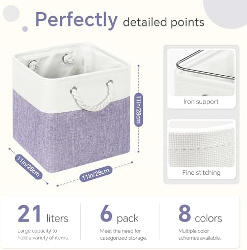 11 inch Cube Storage Bin with Handles 6 Pack - Image 4