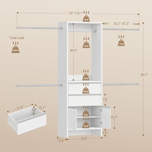 Hzuaneri Closet System Closet Organizers and Storage - Image 3