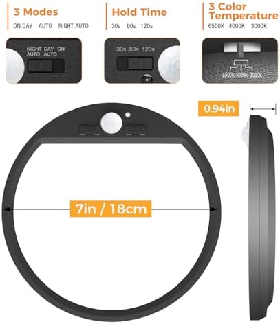slochi 2Pack Motion Sensor Light Indoor Wired PIR, 3000K/4000K/6500K Closet - Image 7
