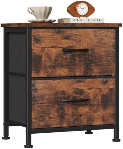Sweetcrispy Night Stand with 2 Fabric Storage Drawers, Bedside Table by Sweetcrispy