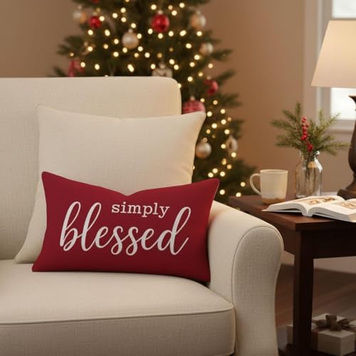 Decorative Lumbar Pillow Cover 12x20 Inch Simply Blessed - Image 6