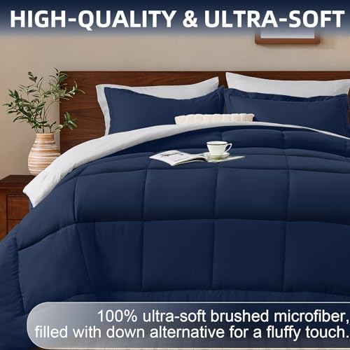 FUANNA Queen Comforter Set 7 Pieces, Reversible Bed Set, Soft Bed in a Bag - Image 3