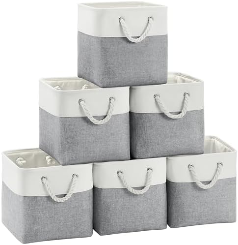 11 inch Cube Storage Bin with Handles 6 Pack by SimplifySpaceSimplifyLife