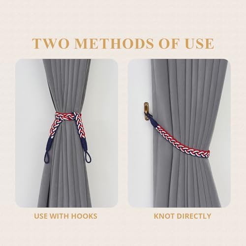 NICEEC 4 Pack Natural Cotton Rope Curtain Tiebacks Elegant Boho Style - Image 5