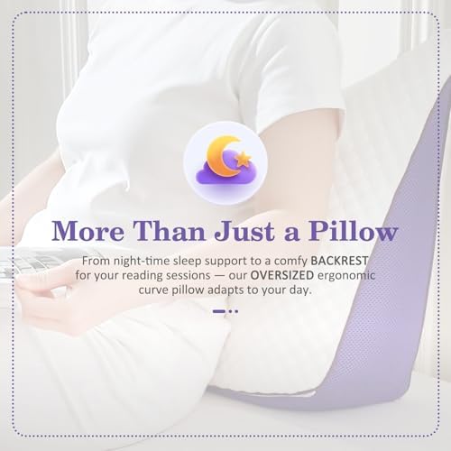 HOMELAB Cooling Adjustable Crescent Memory Foam Pillow, Queen 29x19, 1 Pack - Image 6