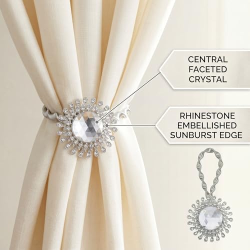 2 Pack Modern Flower Curtain Tiebacks Window Holdback Buckles - Image 2