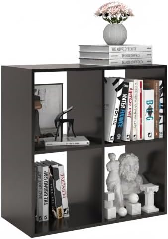 4 Cube Shelf with Anti-Tipping Kits + Reversible Open Back Bookcase by CTESNE