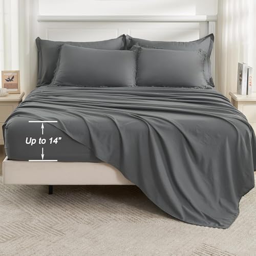 Andency Oversized King Comforter Set, 7 Pieces Dark Grey Bedding - Image 4