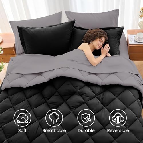 MUXHOMO Twin Comforter Set 5 Pieces, Reversible Bed in a Bag - Image 6