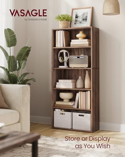 VASAGLE 5-Tier Bookshelf, Storage Organizer, 23.6 x 9.4 x 52.8 Inches - Image 3