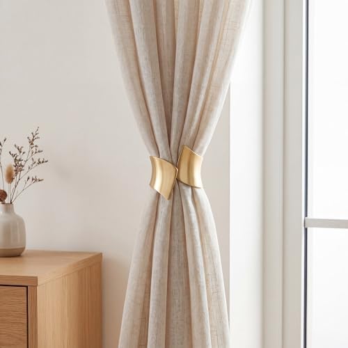 2 Pack Golden Wire Drawing Spring Clip Curtain Tiebacks Holdback Buckles - Image 5