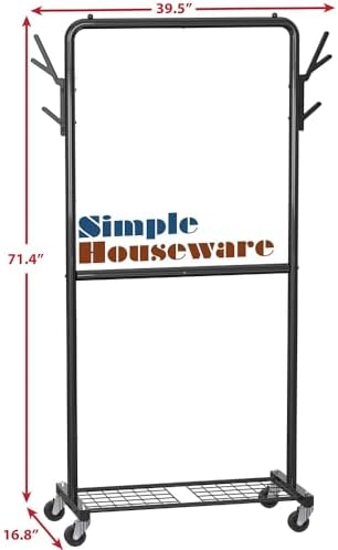Simple Houseware Double Rod Clothes Rack - Image 5