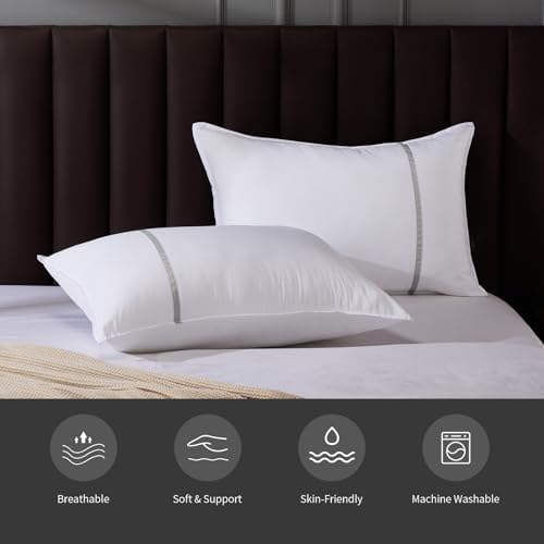 Bed Pillows Standard Size Set of 2, Medium Firm Hotel Pillows - Image 6