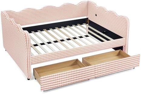 KEIKI Full Gingham Upholstered Daybed - Image 7