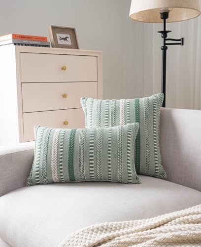 Cethom Boho Throw Pillow Covers 12x20 Inch Set of 2, Farmhouse Decorative Couch - Image 5