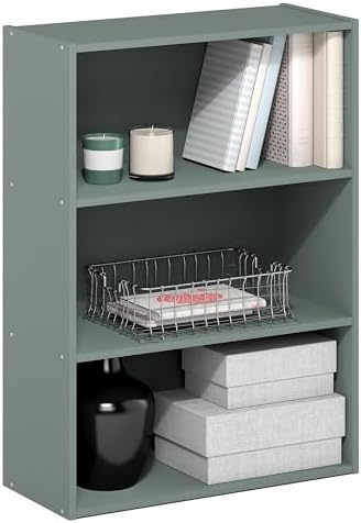 Furinno PASIR Book Shelf, 3-Tier Bookshelf, Storage Shelves Bookcase, 9.7 x by Furinno-FitsYourSpaceFitsYourBudget